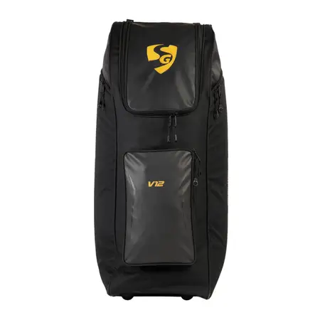 SG V12 Wheelie Duffle Cricket Kit Bag Black