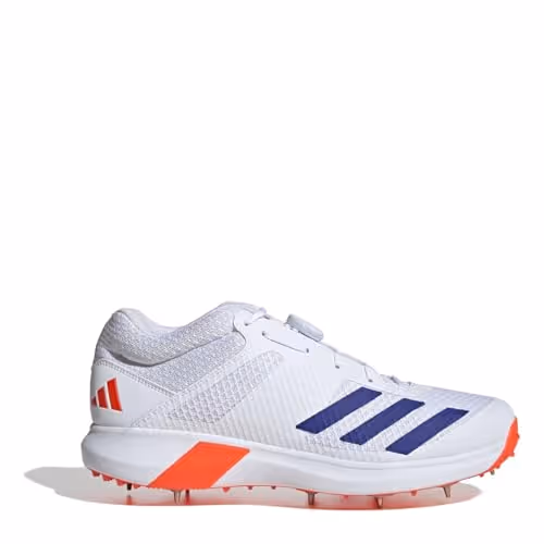 adidas Adipower Vector Mid 20 Cricket Shoes Cloud White Lucid Blue Solar Red Size 6