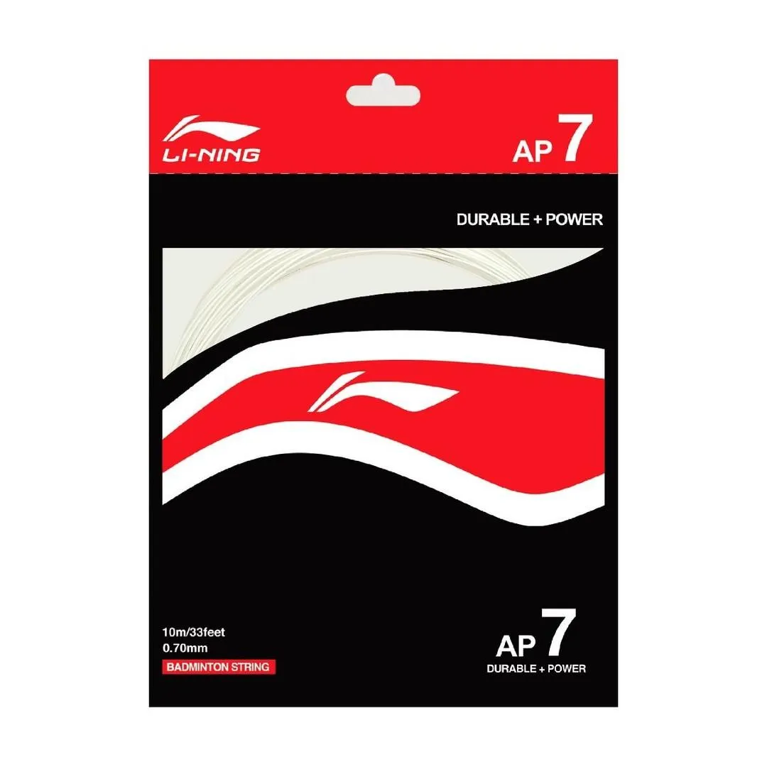 Li-Ning AP7 Badminton String Durable Multifilament Deep Re-Dipping White 0.70mm 10m